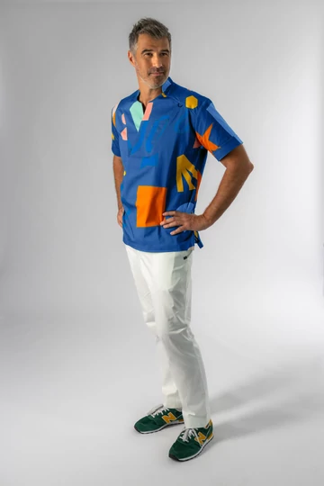 ken kék mintás férfi orvosi felső