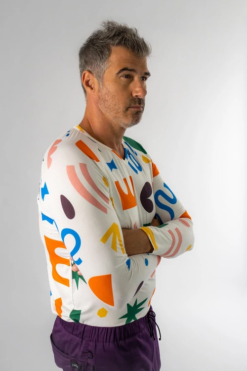 vade fehér mintás férfi orvosi felső 3