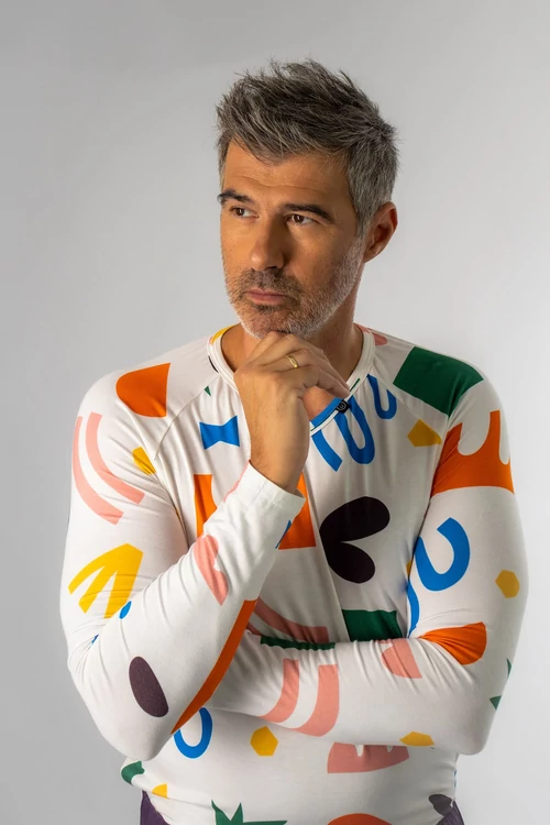 vade fehér mintás férfi orvosi felső 4