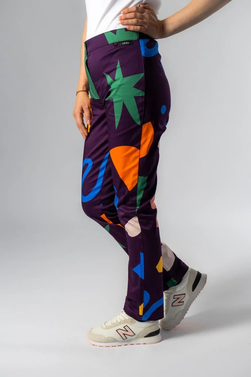 jannah padlizsán mintás női orvosi nadrág 2