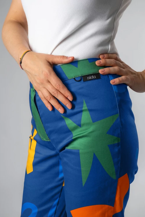 JANNAH kék mintás női orvosi nadrág
