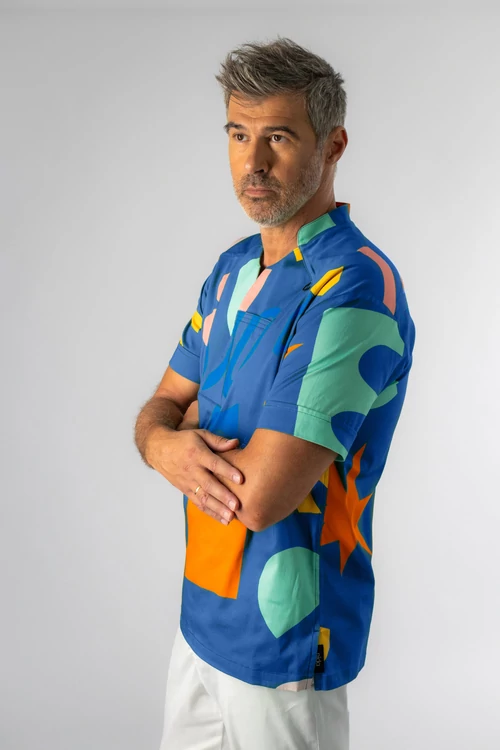 KEN kék mintás férfi orvosi felső